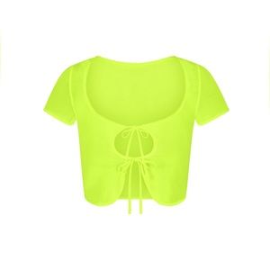 SKIMS SUMMER MESH SUPER CROPPED TOP NWT Highlighter Neon 4X